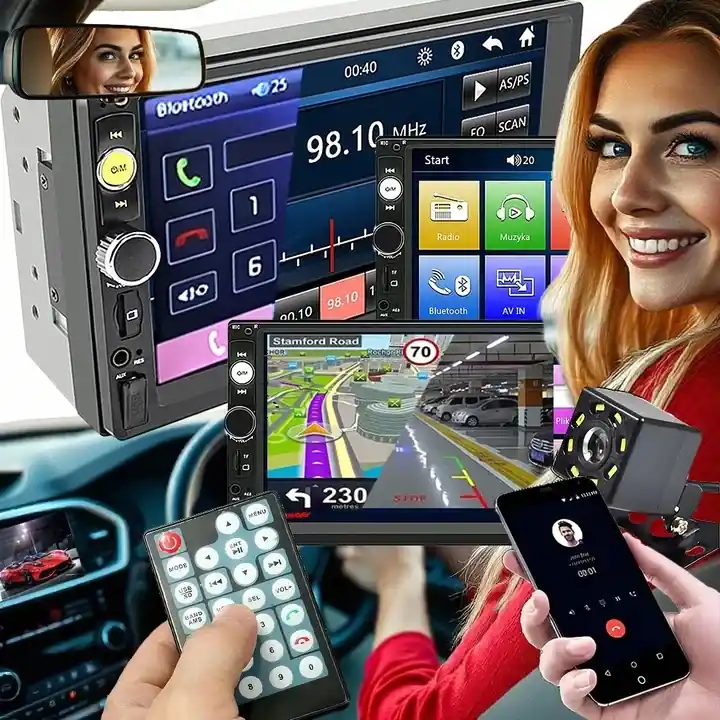 Kup teraz RADIO SAMOCHODOWE BLUETOOTH 2DIN DOTYKOWE NAWIGACJA KAMERKA KAMERA COFANIA