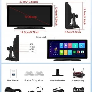 Tylko dziś CAMECHO Android 13 Carplay 8 rdzeni 2G+32G ekran WiFi FM AUX kamera cofania