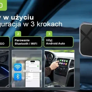 HUXGO bezprzewodowy adapter samochodowy do Apple CarPlay Tylko dziś