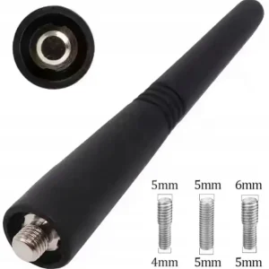 ANTENA SAMOCHODOWA RADIOWA FM RADIO BAT MASZT 9CM + 3 ADAPTERY CZARNA Ostatnia szansa