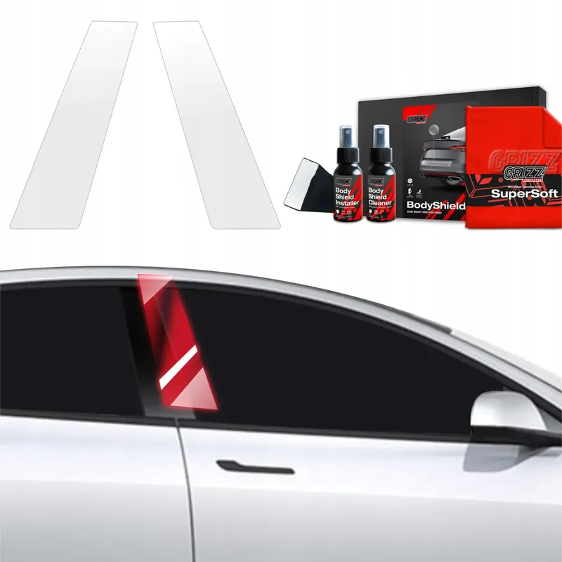 2w1 Folia okleina PPF na słupki do Tesla Model 3 (2021-2025) Grizz Tylko dziś