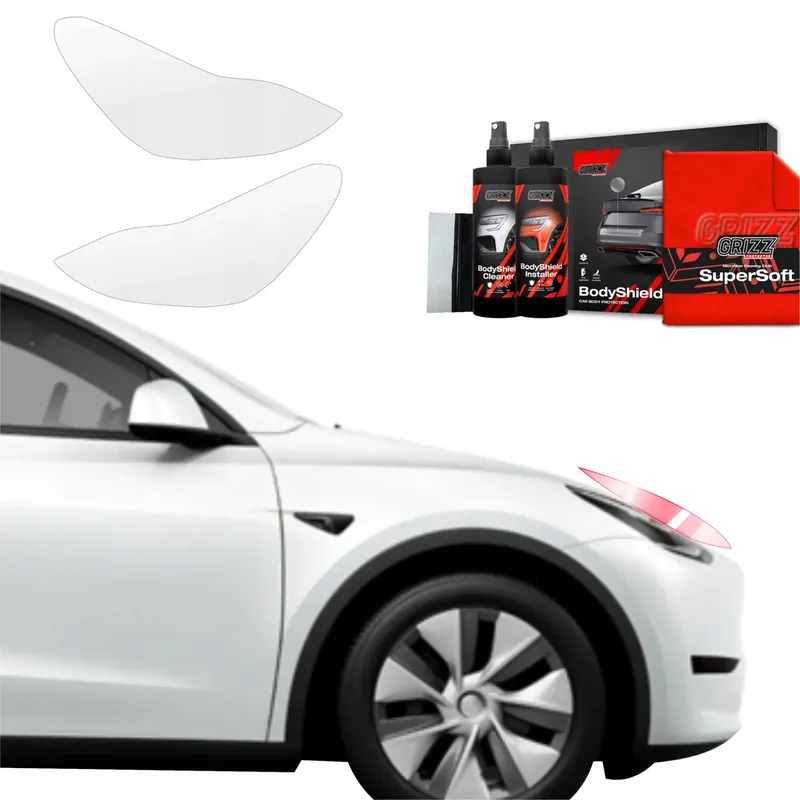 2w1 Folia okleina PPF na lampy do Tesla Model Y (2020-2024) Grizz Zwrot pieniędzy
