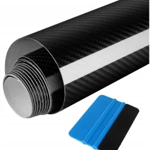 FOLIA CARBON 5D CZARNA POŁYSK 50 x 152cm + RAKLA OKLEINA KARBON SAMOCHODOWA Oferta