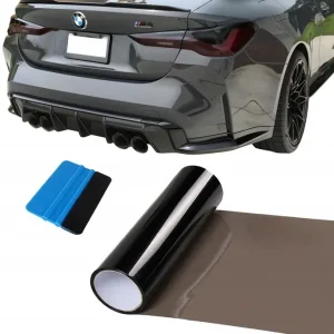 FOLIA DO PRZYCIEMNIANIA LAMP CZARNA JASNA 2m x 30cm POŁYSK NA LAMPY + RAKLA Szybka dostawa