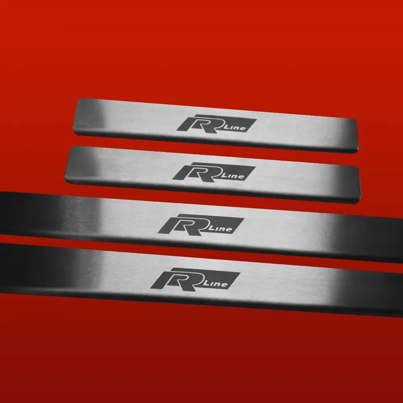 VOLKSWAGEN POLO MK5 6R Nakładki progowe RLINE 5 drzwi stal nierdzewna 304 m Oryginalny