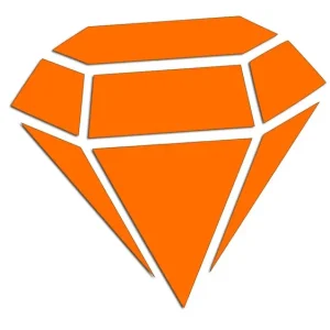 Wycinana naklejka DIAMENT - BRYLANT - KRYSZTAŁ pomarańczowa - J and A Ostatnia szansa