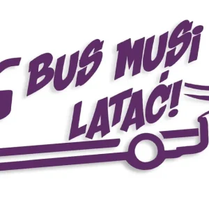 Autentyczny Wycinana naklejka BUS MUSI LATAĆ ducato boxer jumper master fioletowa