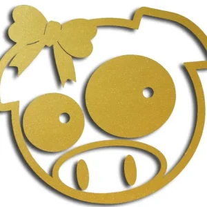 Wycinana naklejka PIG / ŚWINKA / ŚWINIA - GIRL subaru złota Promocja