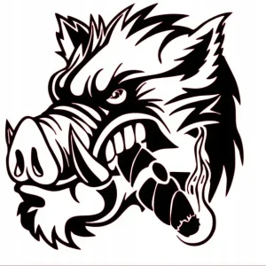 NAKLEJKA NA AUTO SZYBĘ DZIK Z CYGAREM Nowość