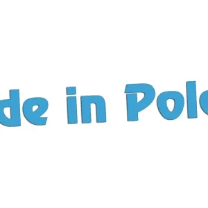 Najlepsza cena Wycinana naklejka MADE IN POLAND - POLSKA błękitna - J and A