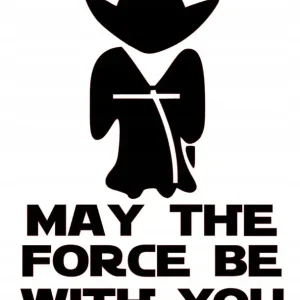 Darmowa dostawa NAKLEJKA BEZ TŁA NA AUTO SAMOCHÓD SZYBĘ YODA NIECH MOC BĘDZIE Z TOBĄ