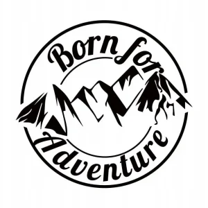 Oryginalny NAKLEJKA NA AUTO SAMOCHÓD SZYBĘ URODZONY DO PRZYGODY BORN TO ADVENTURE GÓRY