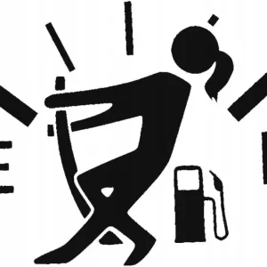 NAKLEJKA NA AUTO CIĄGNIE WSKAZÓWKĘ PALIWA KOBIETA Darmowa dostawa