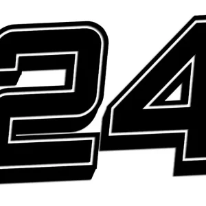 Premium Wycinana naklejka CYFRY WYŚCIGOWE (1 sztuka = 1 cyfra) czarna