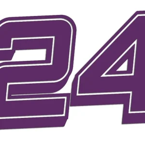 Wycinana naklejka CYFRY WYŚCIGOWE (1 sztuka = 1 cyfra) fioletowa Tylko dziś