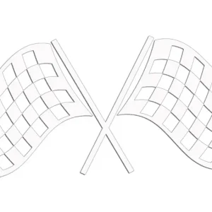 Wycinana naklejka FLAGI WYŚCIGOWE - SZACHOWNICA biała - J and A Oryginalny