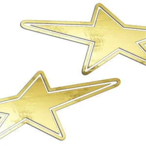 Tylko dziś Wycinane naklejki na kask GWIAZDKI - GWIAZDKA LEWA PRAWA złoty chrom