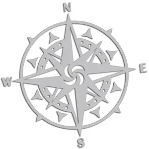 Wycinana naklejka RÓŻA WIATRÓW #7 jasny szary - J and A Oferta limitowana