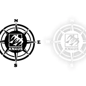 Naklejka Róża Wiatrów KNAUS na Kamper Przyczepę KOLOR Wysoka jakość