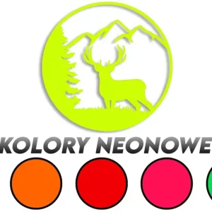 Wycinana naklejka NATURA góry jeleń las kolory neonowe Rabat