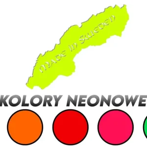 Wycinana naklejka MADE IN SWEDEN mapa volvo saab scania kolory neonowe Autentyczny