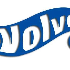 Zwrot pieniędzy Wycinana naklejka VOLVO a'la hot wheels niebieska