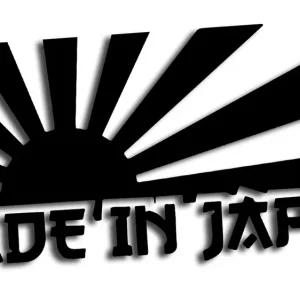 Wycinana naklejka MADE IN JAPAN rising sun JDM czarna Ekspresowa dostawa