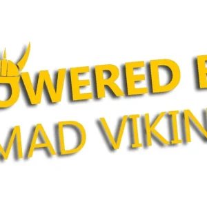 Wycinana naklejka POWERED BY 5 MAD VIKINGS volvo saab żółta Kup teraz