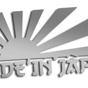 Wycinana naklejka MADE IN JAPAN rising sun JDM srebrna Zwrot pieniędzy