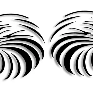 Wycinane naklejki ORZEŁ komplet (lewa i prawa) #2 czarne Autentyczny