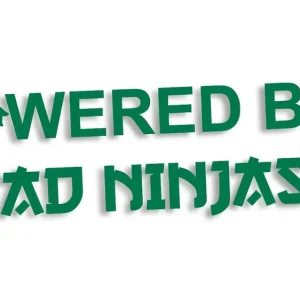 Wycinana naklejka POWERED BY 5 MAD NINJAS jdm japan japonia zielona Wyprzedaż