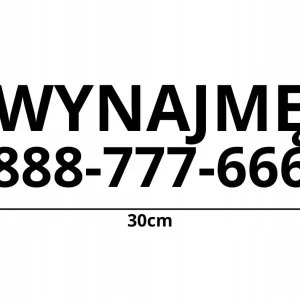 Oferta limitowana NAKLEJKA BEZ TŁA NA AUTO SZYBĘ TWOJA NAZWA TWÓJ NAPIS WYNAJMĘ 30cm