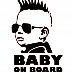NAKLEJKA BEZ TŁA NA AUTO SAMOCHÓD SZYBĘ BABY ON BOARD Oryginalny