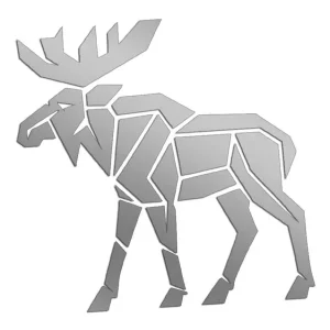 Wycinana naklejka ŁOŚ GEOMETRYCZNY srebrna - J and A Szybka dostawa