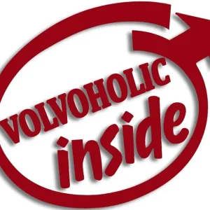 Nowość Wycinana naklejka VOLVOHOLIC INSIDE - SWEDEN do Volvo bordowa - J and A