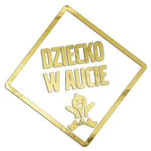 Oferta Wycinana naklejka DZIECKO W AUCIE złoty chrom - J and A