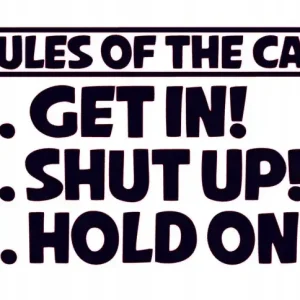 NAKLEJKA NA AUTO SAMOCHÓD SZYBĘ ZASADY SAMOCHODU Wysoka jakość