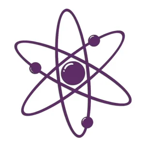 Wycinana naklejka ATOM - CZĄSTECZKA - MOLEKUŁA fioletowa - J and A Bezpieczna płatność