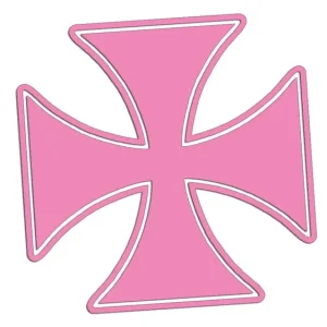 Najlepsza cena Wycinana naklejka KRZYŻ MALTAŃSKI #2 jasny różowy - J and A