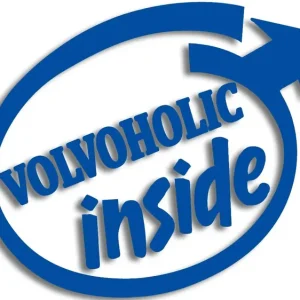 Niska cena Wycinana naklejka VOLVOHOLIC INSIDE - SWEDEN do Volvo niebieska - J and A