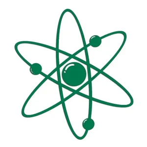 Wycinana naklejka ATOM - CZĄSTECZKA - MOLEKUŁA zielona - J and A Autentyczny