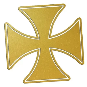Wycinana naklejka KRZYŻ MALTAŃSKI #2 złota - J and A Ekspresowa dostawa
