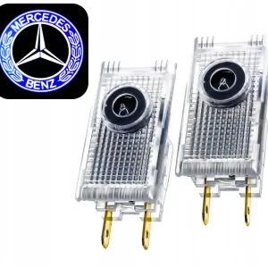 2 Hologramy LED Logo Mercedes Benz E klasa W210 C W202 Elegance Avantgarde Wyprzedaż