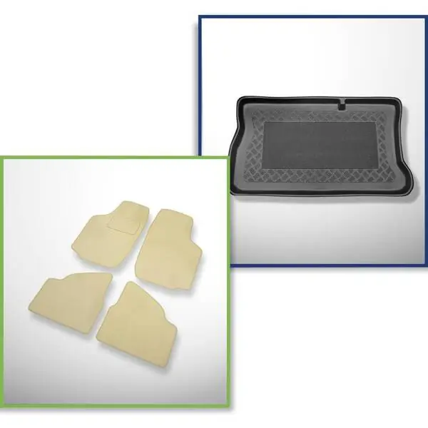 Zestaw: dywaniki welurowe + mata do bagażnika do Opel Corsa C (2001-2006) Ostatnia szansa