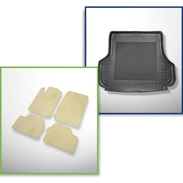 Ekspresowa dostawa Zestaw: dywaniki welurowe + mata do bagażnika do Opel Vectra B (1996-2002)