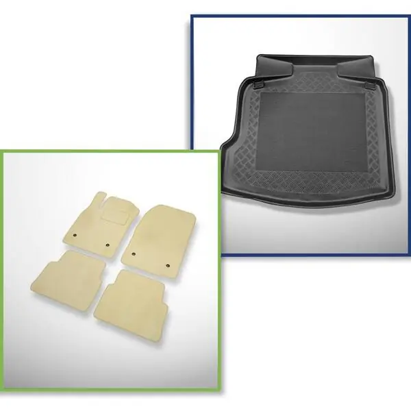 Zestaw: dywaniki welurowe + mata do bagażnika do Opel Vectra C (2002-2008) Premium