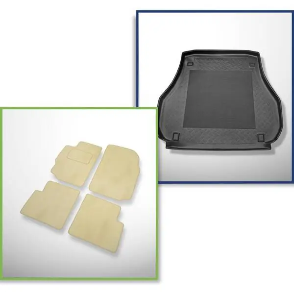 Zwrot pieniędzy Zestaw: dywaniki welurowe + mata do bagażnika do Peugeot 406 (1995-2004)