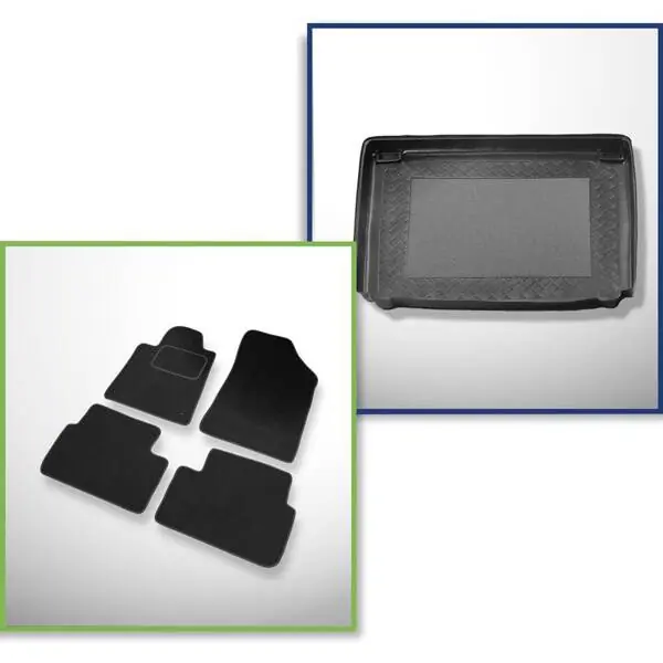 Zestaw: dywaniki welurowe + mata do bagażnika do Peugeot 407 (2004-12.2010) Niska cena