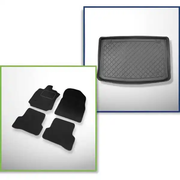 Zestaw: dywaniki welurowe + mata do bagażnika do Renault Clio IV (10.2012-08.2019) Zwrot pieniędzy