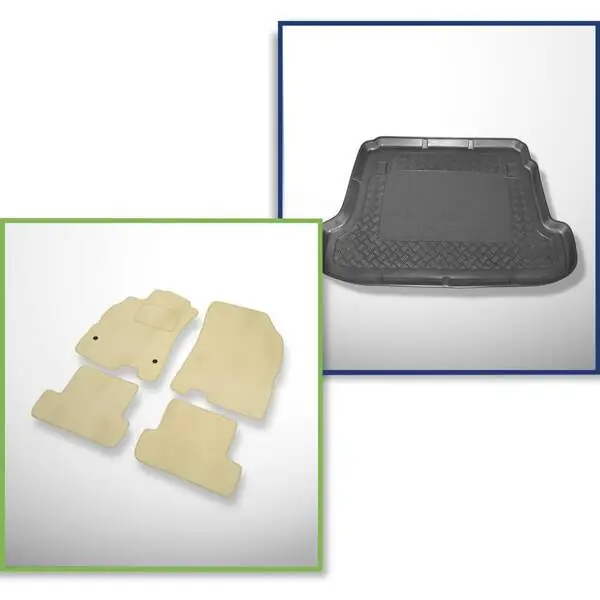 Zestaw: dywaniki welurowe + mata do bagażnika do Renault Fluence (2009-2016) Oferta